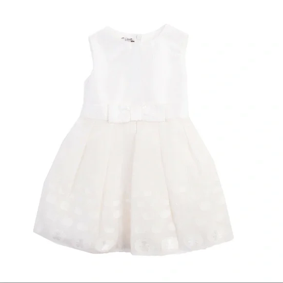 Le Bebe Dresses | Nwt Le Bebe Infant Girl Ivory Silk Bland Aline Jacquard Dress- 6 Months | Color: Cream | Size: 6 Months | Csnurse56's Closet